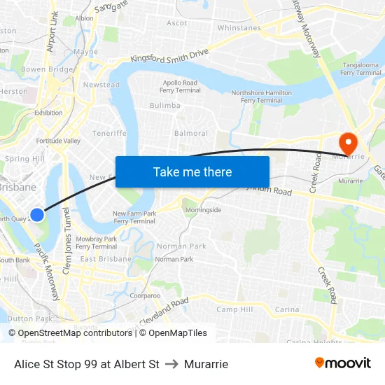 Alice St Stop 99 at Albert St to Murarrie map
