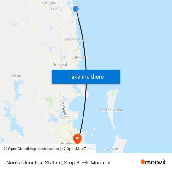 Noosa Junction Station, Stop B to Murarrie map