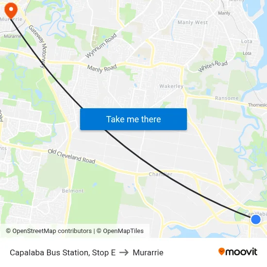 Capalaba Bus Station, Stop E to Murarrie map