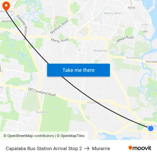 Capalaba Bus Station Arrival Stop 2 to Murarrie map