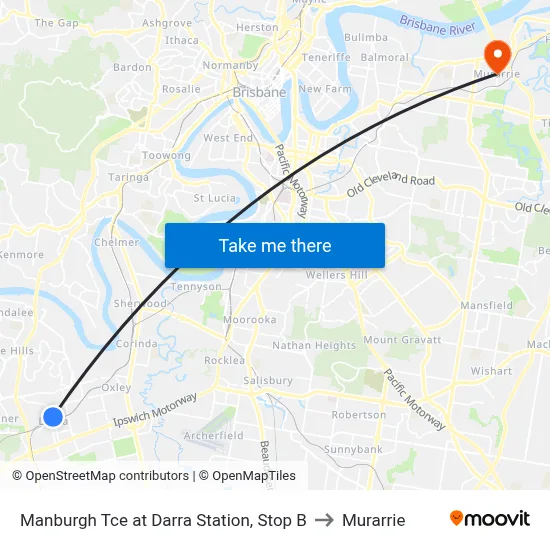 Manburgh Tce at Darra Station, Stop B to Murarrie map