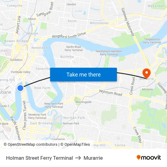Holman Street Ferry Terminal to Murarrie map