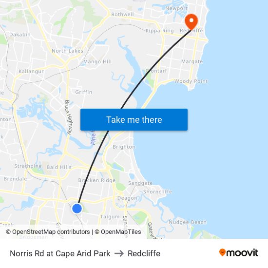 Norris Rd at Cape Arid Park to Redcliffe map