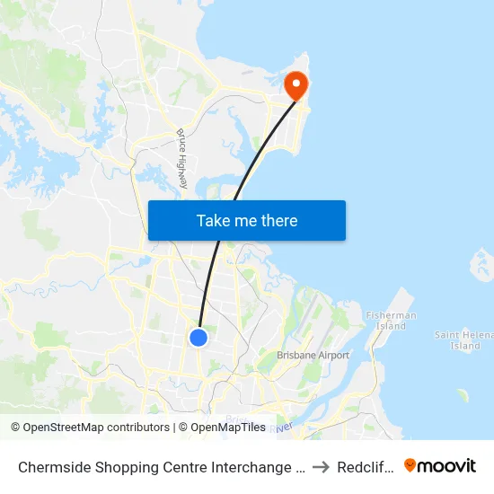 Chermside Shopping Centre Interchange H to Redcliffe map