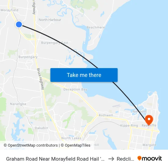 Graham Road Near Morayfield Road Hail 'N' Ride to Redcliffe map