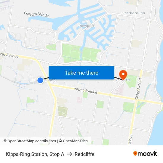 Kippa-Ring Station, Stop A to Redcliffe map