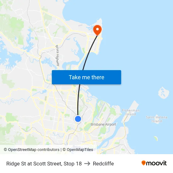 Ridge St at Scott Street, Stop 18 to Redcliffe map