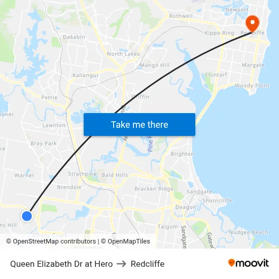 Queen Elizabeth Dr at Hero to Redcliffe map