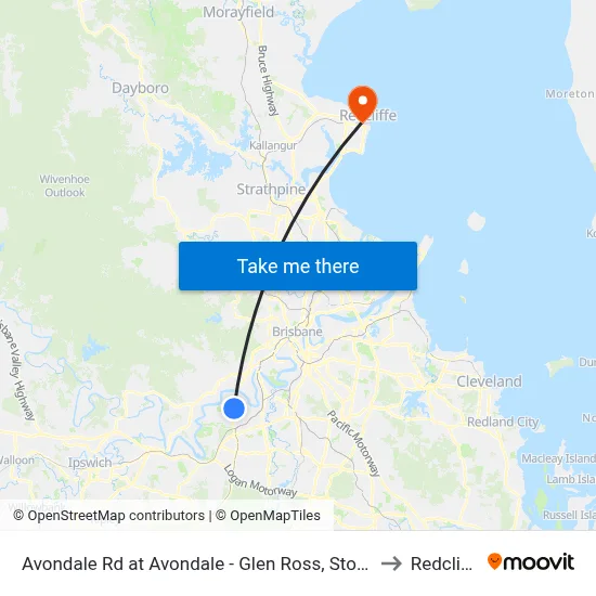 Avondale Rd at Avondale - Glen Ross, Stop 61 to Redcliffe map