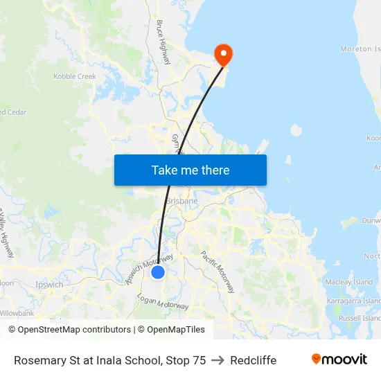 Rosemary St at Inala School, Stop 75 to Redcliffe map