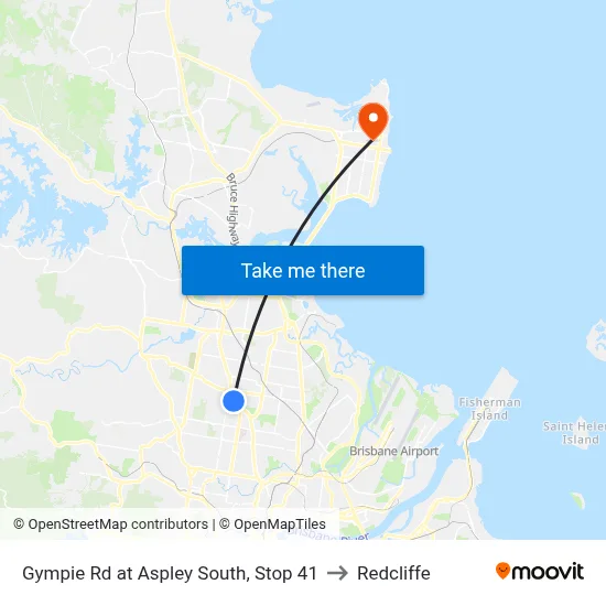 Gympie Rd at Aspley South, Stop 41 to Redcliffe map
