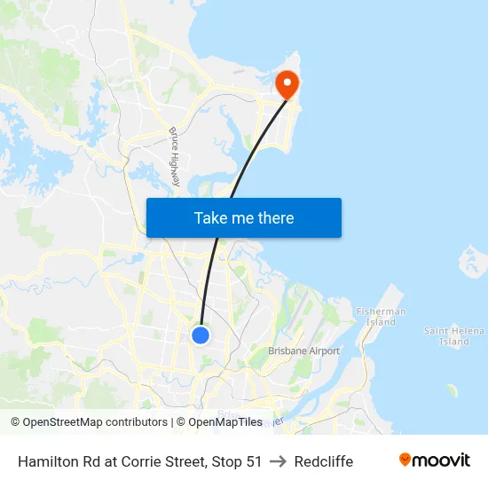 Hamilton Rd at Corrie Street, Stop 51 to Redcliffe map