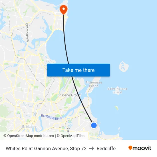 Whites Rd at Gannon Avenue, Stop 72 to Redcliffe map