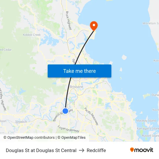 Douglas St at Douglas St Central to Redcliffe map