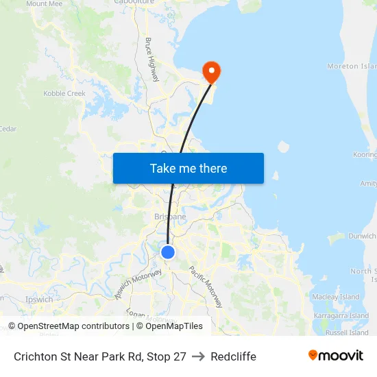 Crichton St Near Park Rd, Stop 27 to Redcliffe map
