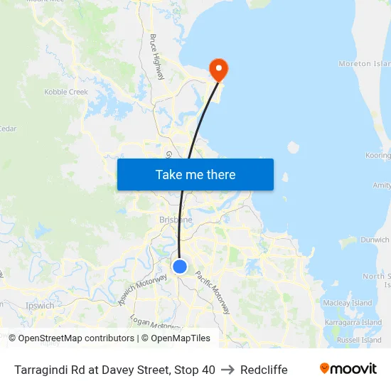 Tarragindi Rd at Davey Street, Stop 40 to Redcliffe map