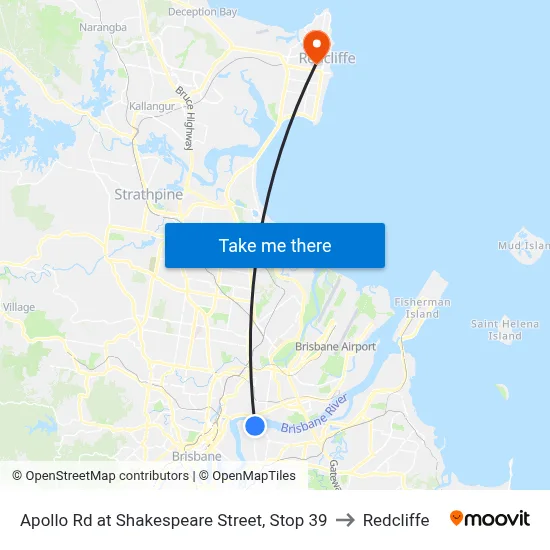 Apollo Rd at Shakespeare Street, Stop 39 to Redcliffe map