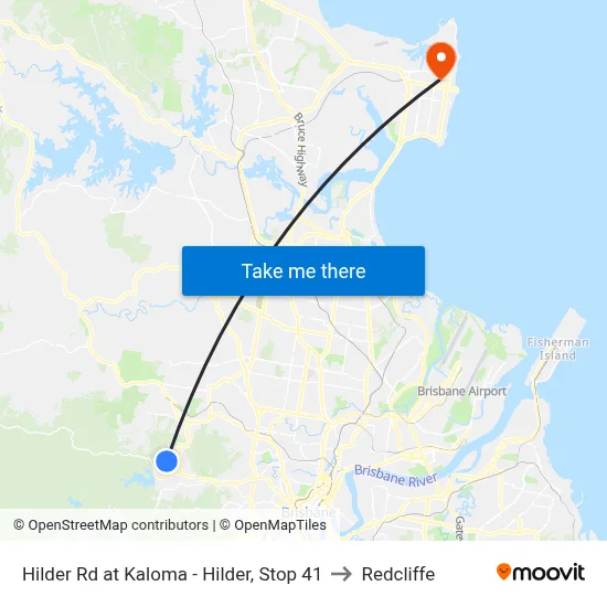 Hilder Rd at Kaloma - Hilder, Stop 41 to Redcliffe map