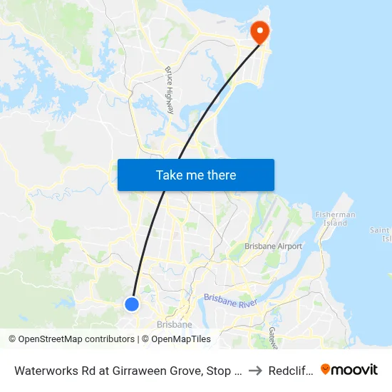 Waterworks Rd at Girraween Grove, Stop 21 to Redcliffe map
