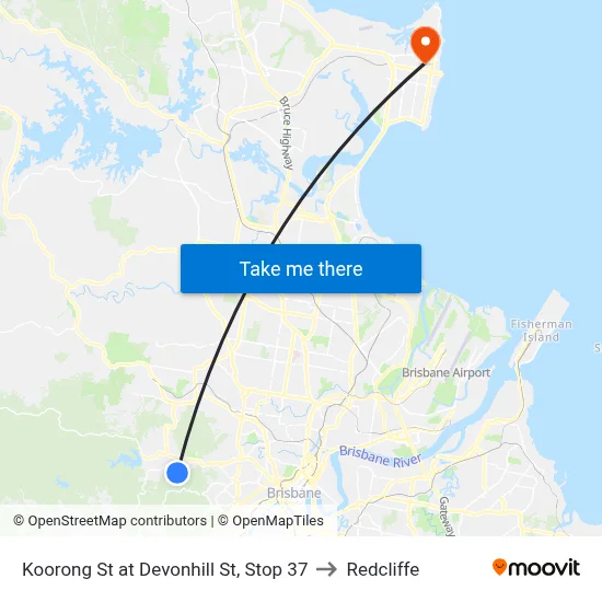 Koorong St at Devonhill St, Stop 37 to Redcliffe map