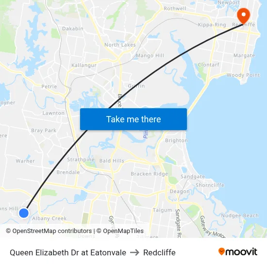 Queen Elizabeth Dr at Eatonvale to Redcliffe map