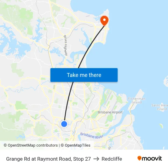 Grange Rd at Raymont Road, Stop 27 to Redcliffe map