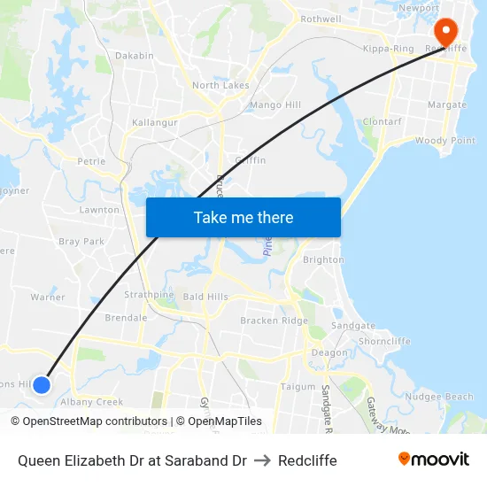 Queen Elizabeth Dr at Saraband Dr to Redcliffe map