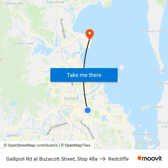 Gallipoli Rd at Buzacott Street, Stop 48a to Redcliffe map
