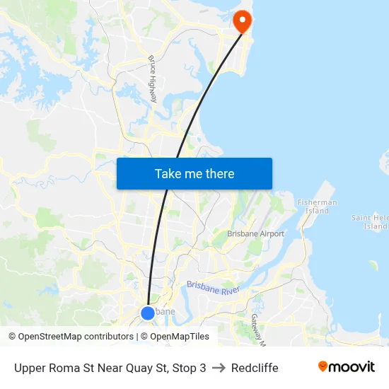 Upper Roma St Near Quay St, Stop 3 to Redcliffe map