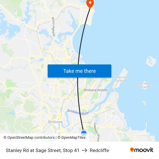 Stanley Rd at Sage Street, Stop 41 to Redcliffe map