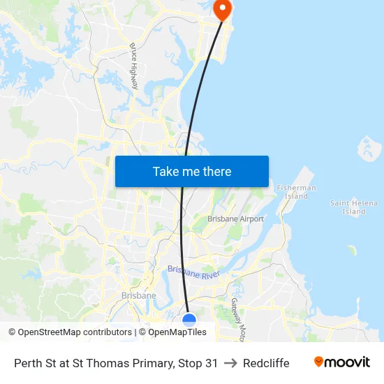 Perth St at St Thomas Primary, Stop 31 to Redcliffe map