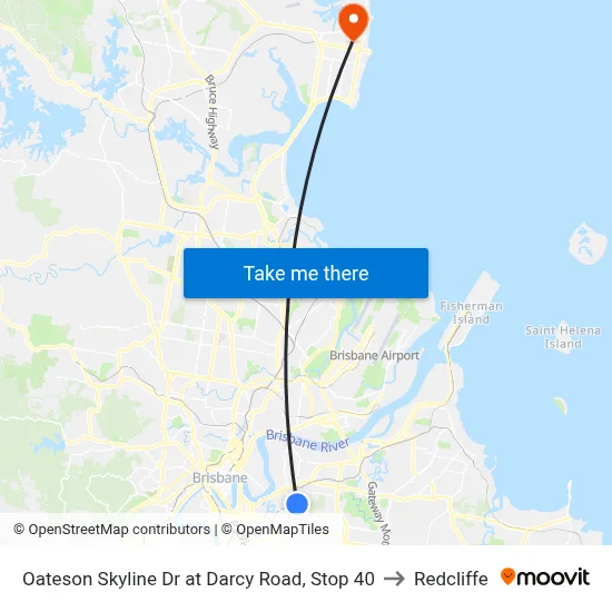 Oateson Skyline Dr at Darcy Road, Stop 40 to Redcliffe map