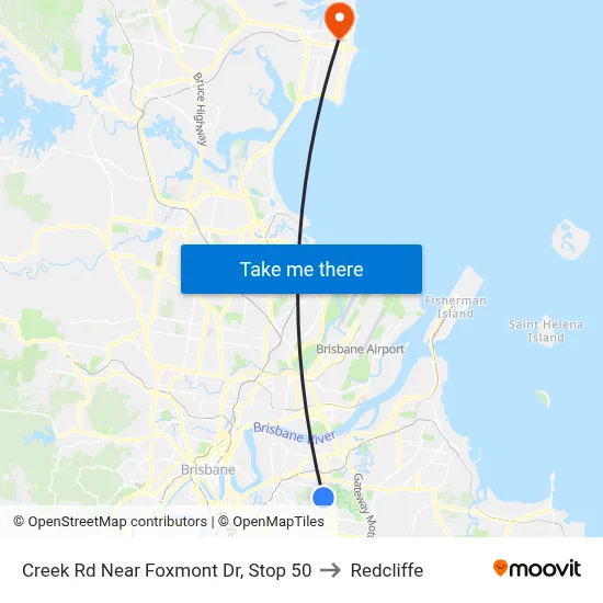 Creek Rd Near Foxmont Dr, Stop 50 to Redcliffe map