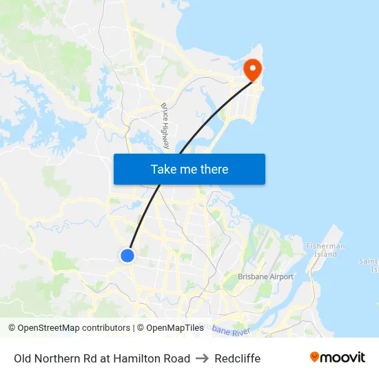 Old Northern Rd at Hamilton Road to Redcliffe map