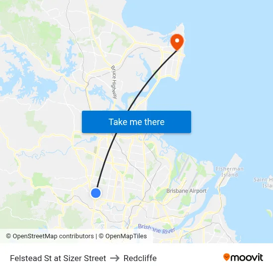 Felstead St at Sizer Street to Redcliffe map