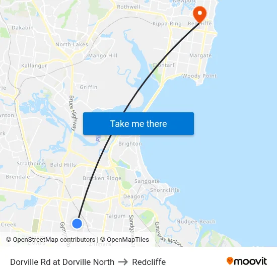 Dorville Rd at Dorville North to Redcliffe map