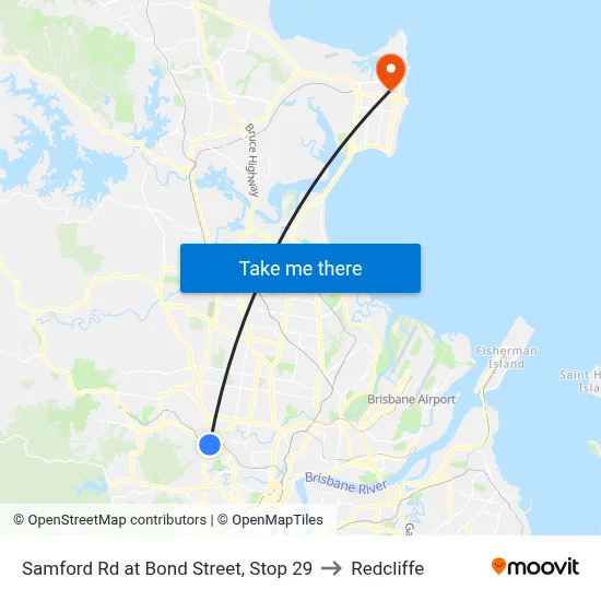 Samford Rd at Bond Street, Stop 29 to Redcliffe map