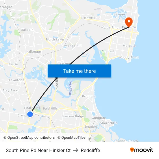 South Pine Rd Near Hinkler Ct to Redcliffe map