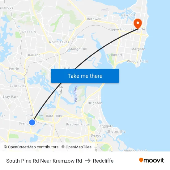 South Pine Rd Near Kremzow Rd to Redcliffe map