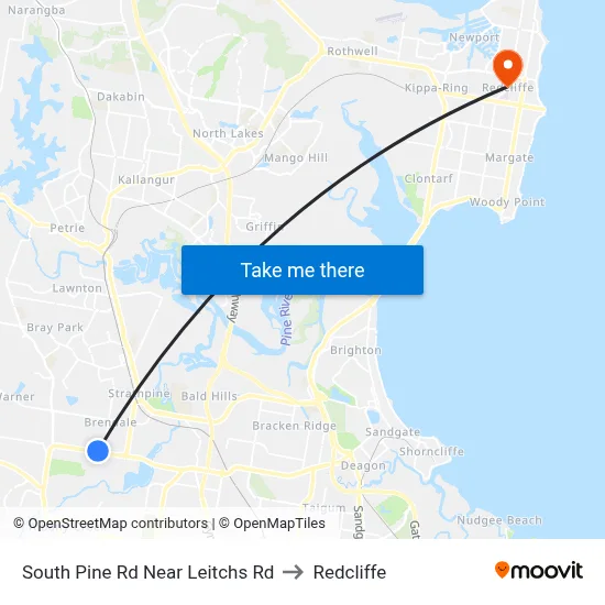 South Pine Rd Near Leitchs Rd to Redcliffe map