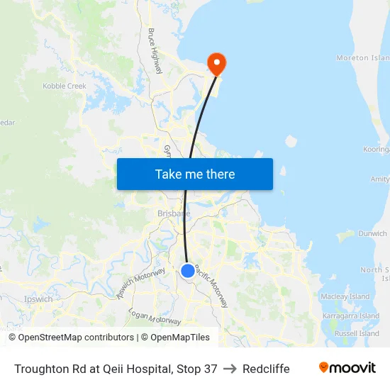 Troughton Rd at Qeii Hospital, Stop 37 to Redcliffe map