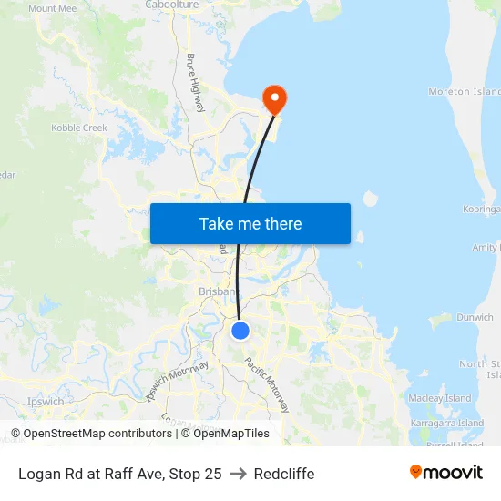 Logan Rd at Raff Ave, Stop 25 to Redcliffe map