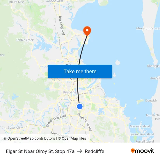 Elgar St Near Olroy St, Stop 47a to Redcliffe map