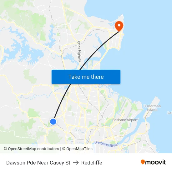 Dawson Pde Near Casey St to Redcliffe map