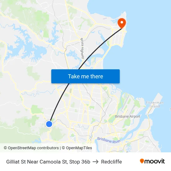 Gilliat St Near Camoola St, Stop 36b to Redcliffe map