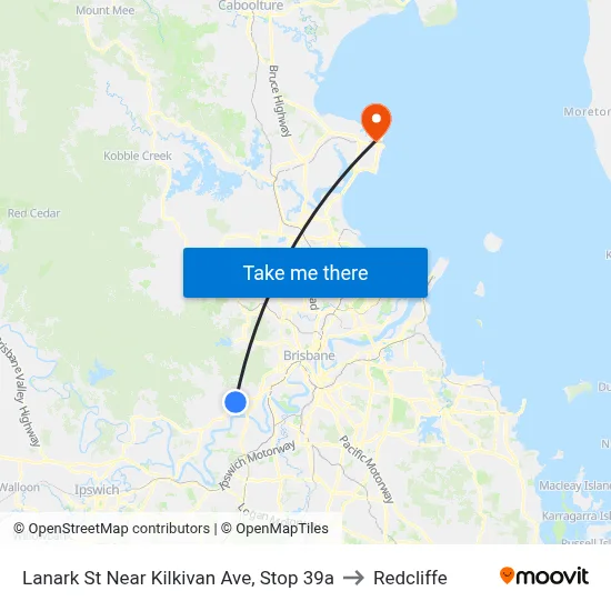 Lanark St Near Kilkivan Ave, Stop 39a to Redcliffe map