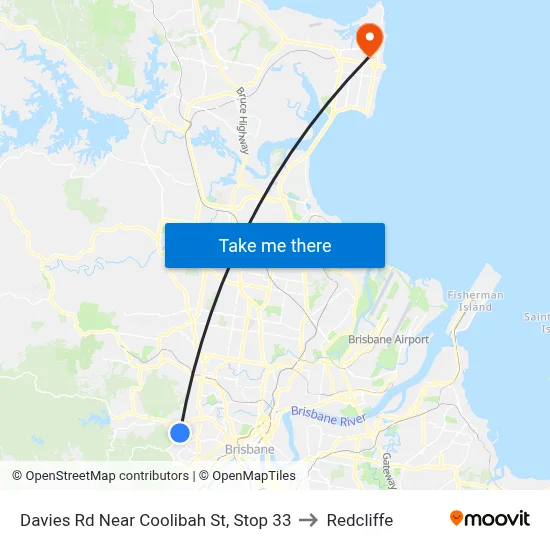 Davies Rd Near Coolibah St, Stop 33 to Redcliffe map