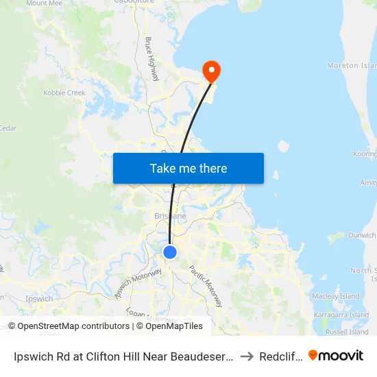 Ipswich Rd at Clifton Hill Near Beaudesert Rd to Redcliffe map