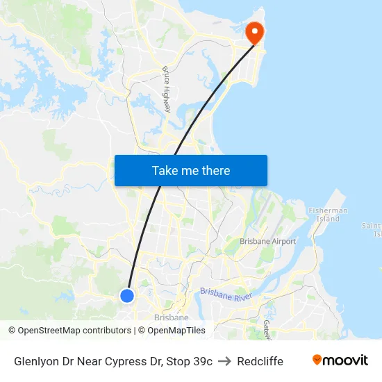 Glenlyon Dr Near Cypress Dr, Stop 39c to Redcliffe map