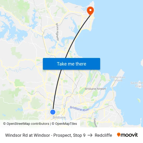 Windsor Rd at Windsor - Prospect, Stop 9 to Redcliffe map
